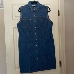 90’s Vintage Bill Blass Jeans sleeveless Dress Large